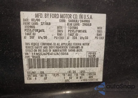 2001 Ford Explorer Sport Trac z USA, uszkodzony, nr VIN 1FMZU67E41UA15056